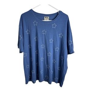 Vocal USA Women’s Blue with Embroidered Stars Short Sleeve Graphic Tee Size XL